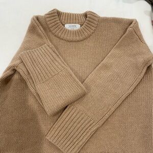 La Ligne Solid Regular Marin Women’s Crewneck Sweater in Tan Melange